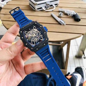 럭셔리 남성 기계식 시계 Richa Milles 스타일 자동 중공 출력 다이얼 스위스 운동 손목 시계
