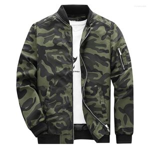 Herrjackor 2024 Autumn Fashion Camouflage Jacket Youth Casual Stand Collar Military Style