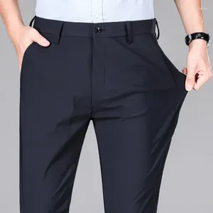 Męskie garnitury Coolness 2024 Spring i jesień Elastyczne Business Elastic Lose Casual Pants Ice Silk Ribe Formal Suit