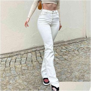 Kvinnors jeans kvinnor vita för flickor mode fl längd hög midja vintage byxa frmale denim pants streetwear 211129 drop leverans app otug0
