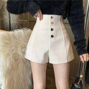 Women's Shorts MEXZT Women High Waist Shorts Office Lady Elegant Solid Basic Buttons Simple Shorts Oversized 5Xl All-Match Wide Leg Short PantsC243128