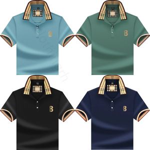 Polo Shirt Designer Mens Top Quality Pure Cotton Business Thin Jacket Short t Casual Relaxed Light Luxury Summer Plussize Embroidery Tshirt M4x