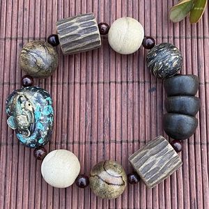 Strand JoursNeige Vietnam Bracciale in legno Nipper Perline Buddha Preghiera Legno Vecchio Materiale Stringa a mano ad alta densità Gioielli di moda