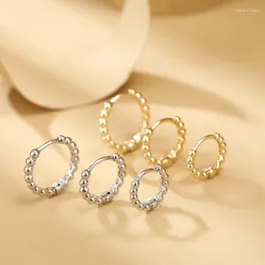 Hoop Earrings Simple Fashion Small Round Bead For Women Vintage Gold Silver Color Metal Jewelry Female Punk Minimalist Accessory