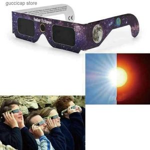 Sunglasses 10 pieces of CE/ISO certified paper solar eclipse glasses suitable for direct viewing of the suns safety glass Y240318