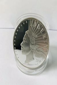 5 PC Manyetik Olmayan Para Metal Art Craf Indian Lady American Eagle Gümüş Kaplama 40 Mm 1 Oz Ev Dekorasyonu Koleksiyon Sanatları ve CR1725276