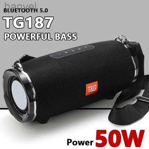 Tragbare Lautsprecher TG187 50 W Hochleistungs-Bluetooth-Lautsprecher mit starkem Bass, tragbare Soundsäule, wasserdichter Lautsprecher, kabelloser Subwoofer, Boombox, FM-Radio 24318