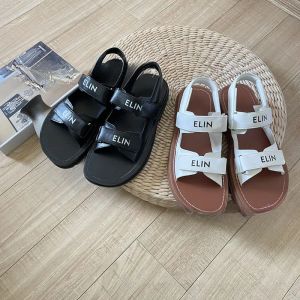 Sandália de couro genuíno doce cor apartamentos sapatos femininos designer de lazer ao ar livre chinelo de luxo sandálias de praia