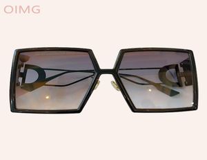 Solglasögon 2021 Fashion Oversize Square för Wome Sun Glasses Female Gradient Black Red Big Shades9909452