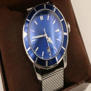 Luxury Super Marine Steel Case - Metallic Blue Dial Ocean Classic Three -Piece Automatisk rostfritt stål Herrklocka A1732016 1944