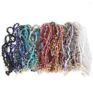 Catene Moda Boho Collana di cristallo Ghiaia Gemma Pietra naturale Chip Perline Collane per le donne Quarzi curativi Girocollo Collare gioielli