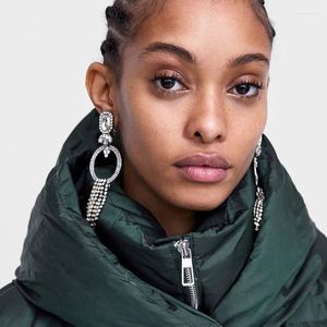 dangle earrings long rhinestone tassel for womans fashion statemen