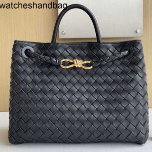 Handbag BottegaVenetas Andiamo Bags Genuine Leather Family 8-line Buckle Original Leather New Woven Portable Official Document Tote mm