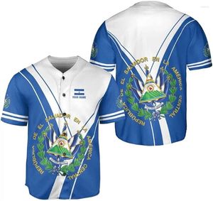 Camisas casuais masculinas El Salvador nome personalizado camisa de beisebol jersey verão moda 3dprint engraçado praia manga curta esporte