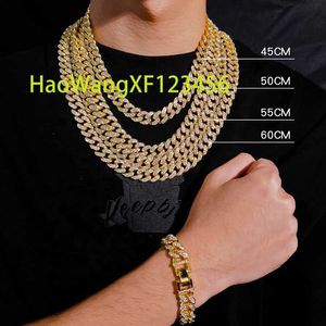 Moda masculina banhado a ouro hip hop jóias colar para mulheres homens prata gelado fora strass miami cubana link corrente com diamante