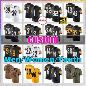 3 Russell Wilson Jersey 1 Justin Fields Futbol Joey Porter Jr. 22 Najee Harris George Pickens 90 T.J. Watt 30 Jaylen Warren TJ Patrick Kraliçe Alex Highsmith Troy Polamalu