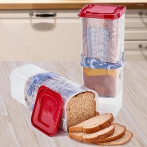 Butelki do przechowywania plastikowy uchwyt na chleb kanapkowy z szczelną pokrywką świeże bochenek pojemnika do bułki