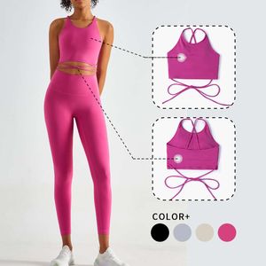 Lu Align Align Lu Lemon Back WISRUNING Cross Yoga Tank Top Sutiã esportivo Fiess Feminino Wrap-around Ties Sportswear Gym Outfit Mulheres Treino U