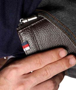 Мужские кошельки из натуральной кожи 2021 RFID-кошельки Роскошный дизайн Card Bolder Business Classic Key Coin Clutch Карманные сумки на молнии G1101170838