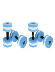 Whole 4pcs Blue Water Aerobics Dumbbell Aquatic Barbell Aqua Fitness Swimming Pool Exercise3462972