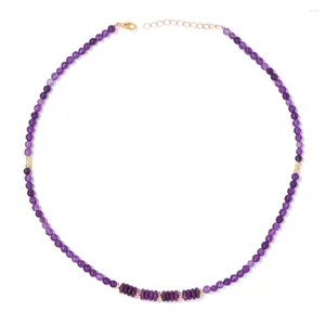Pendant Necklaces Luxury Amethyst Beads Natural Stone Aventurines Lapis Lazuli Gold Color Chain Choker For Women Energy Gifts