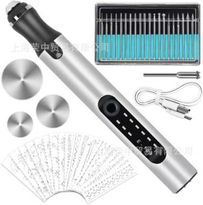 Decals Speedadjustable Jewelry Engraving Pen Lithium Battery Mini Electric Grinder Rechargeable Plugin Dualpurpose Nail Machine