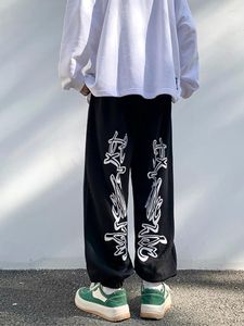 Męskie spodnie houzhou hip hop gotycki czarny jogging dresowe menu mace y2k grunge kpop workowate spodnie harajuku graficzne sportowe sport