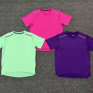 Summer Mens Tech T Shirt Green Pink Purple Ice Silk Kortärmad t-shirt Sports Fitness Basketball Quick Torking Women Shirt Running Soccer Training Jogger Tracksuit