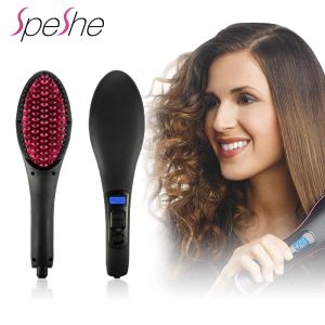 Irons Electric Hair Straightener Brush Ionic Hair Straightening Iron Professional Ceramic Hair Styling Massager Tools Heating Hot Comb