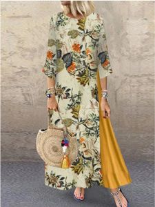 カジュアルエレガントな女性服の洋服ストリートウェアサマードレス長いゆるいファッションのためのヴィンテージドレス240306