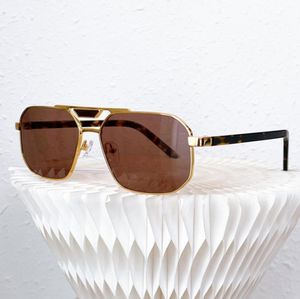 Novo designer de luxo óculos de sol para homens mulheres óculos de sol para mulher óculos de metal clássico estilo quadrado moldura dourada marrom uv400 pro5687587