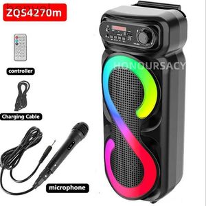 Portabla högtalare 60W Bluetooth -högtalare Big Power Family Karaoke Trådlös Portable Column 3DStereo Subwoofer Music Party Talare med Microphone 24318