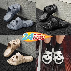 Sommar- och kvinnors tofflor Solid Color Skull Head Flat Heel Sandaler Pauladab Designer Högkvalitativa Fashion Slippers Waterproof Beach Sports Slippers Gai