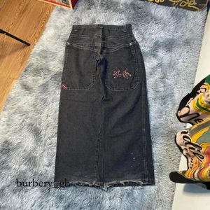 Jnco Jeans Jeans da uomo JNCO Y2K Hip Hop Grafica retrò ricamato Pantaloni larghi neri Uomo Donna Pantaloni larghi a vita alta gotici Harajuku 343