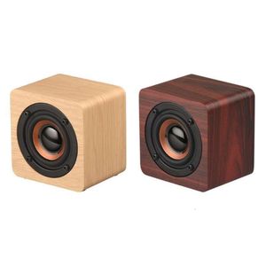 Taşınabilir Hoparlörler Ahşap BT Hoparlör Kablosuz Subwoofer bas akıllı telefon dizüstü bilgisayar için güçlü ses çubuğu müzik hoparlörleri