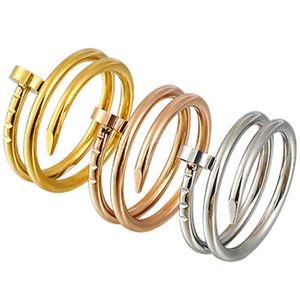 Skruv Carter Rings Nagelkvalitet Titan Steel Spiral Double Ring Stainless Card Manlig Kvinnlig personlighet Enkel VNS4