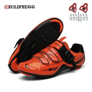 Stövlar 2023 Summer MTB Cycling Shoes With Clits Men Road Cykel Sneakers Clits Racing Women Cykel Flat Cleat Mountain SPD Footwear