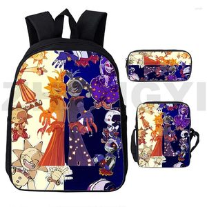 Mochila qualidade náilon fnaf sundrop moondrop 3d meninos meninas dos desenhos animados esporte ao ar livre mochila 3 em 1 kawaii saco de viagem lápis caso