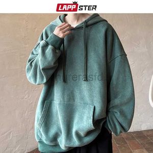 Herrtröjor tröjor lappster tvättade hoodies y2k streetwear tröjor överdimensionerade koreanska mode tröjor huvtröjor huvor faller kläder 24318