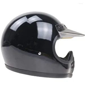 Motorcykelhjälmar Dot Glossy Black Fiberglas Full Face Helmet Motocross Racing Motobike Riding Casco de Motocicleta Four Season