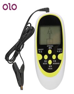 Olo Electric Shock Dual Output Host med Nipple Clamp Electro Stimulation Therapy Massager Sexiga leksaker för par Vuxen Games354U4524005