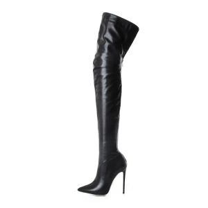 Stiefel Frauen über die Knee -Stiefel sexy High Heels Oberschenkel High Stiefel Stöcketto -Party Schuhe Herbst Long Boots Frauen Plus Size Schuhe