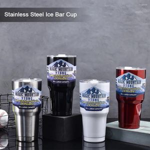 Garrafas de água 30 onças de bebida gelada garrafa isolada de aço inoxidável xícara de vácuo simples com palha duradouro para exercícios esportivos