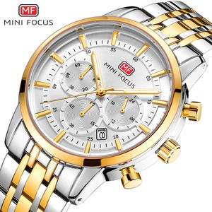 Mini Focus Business Fashion Large Dial Luminous Quartz Waterproof Steel Band Men Watch MF0282G