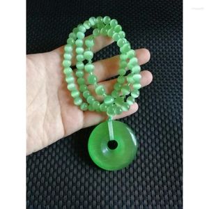 Pendant Necklaces Apple Green Opal Tigereye Safety Buckle Necklace