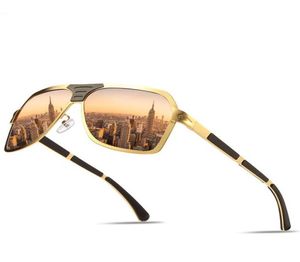 SC NEW Fashion Pilot Occhiali da sole Uomo UV400 Occhiali polarizzati Occhiali da vista quadrati in metallo con montatura in silicone Occhiali da sole maschili Pesca Guida Shades6272519