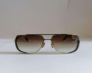 Specjalne okulary przeciwsłoneczne Metal Gold Black Rame Brown Gradient Lens Men Midnight Sun Glasses 2010 Sonnenbrille Hip Hop Eye Zużycie z pudełkiem 4653168