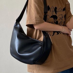 Kvällspåsar vintage design kvinnors axel fast färg college flickor messenger väska pu läder hög kapacitet kvinnlig tote handväska handväskor