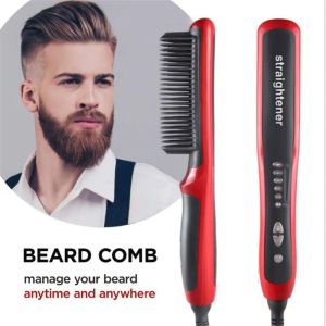 Irons Electric Man Beard Straightener Brush Ceramic Fast Heating Straightening Comb Mustache Straighter Hairbrush For Men Facial Style