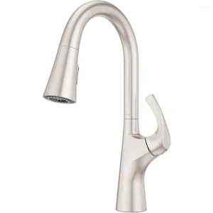 Küchenarmaturen Wasserhahn mit Pull-Down-Sprühkopf, Einhebelmischer, hoher Lichtbogenschutz, Edelstahl-Finish